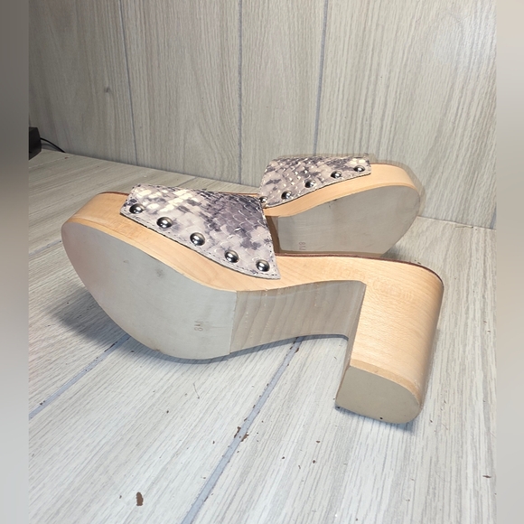 Jeffery Campbell DLight Snakeskin Patterned Women's Block Heel Sandals Size 8 - Picture 5 of 11